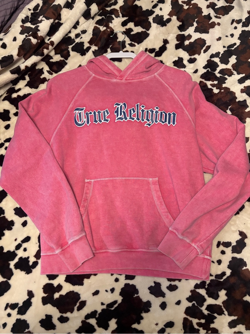 True Religion Faded Pink Pullover Hoodie
